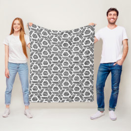 Manta Polar Patrón geométrico de puntos negros en blanco