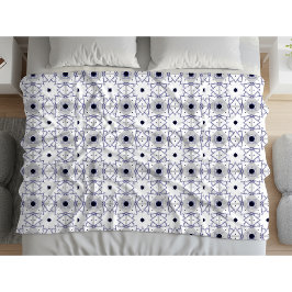 Manta Polar Patrón geométrico decorativo sobre fondo blanco