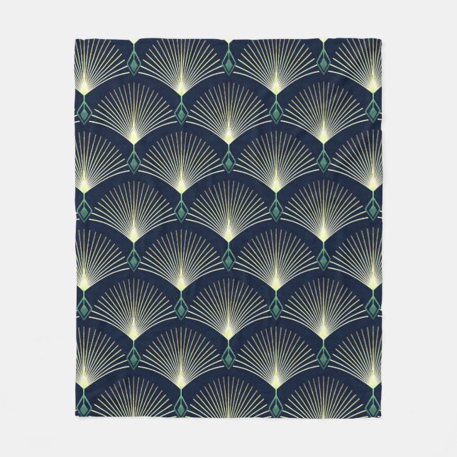 Manta Polar Patrón geométrico elegante e incomparable. Art Dec (Anverso)