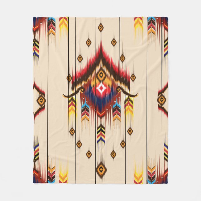 Manta Polar Patrón geométrico étnico abstracto, geométrico Ika (Anverso)