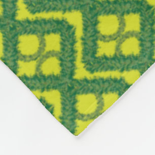 Manta Polar Patrón geométrico Green Garland Squares de vacacio