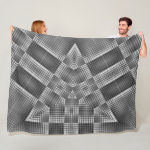 Manta Polar Patrón geométrico gris