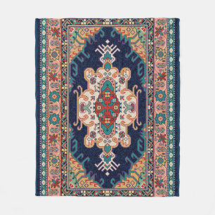 Manta Polar Patrón geométrico marroquí persa Tabriz negro