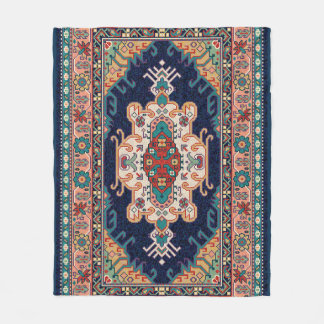 Manta Polar Patrón geométrico marroquí persa Tabriz negro