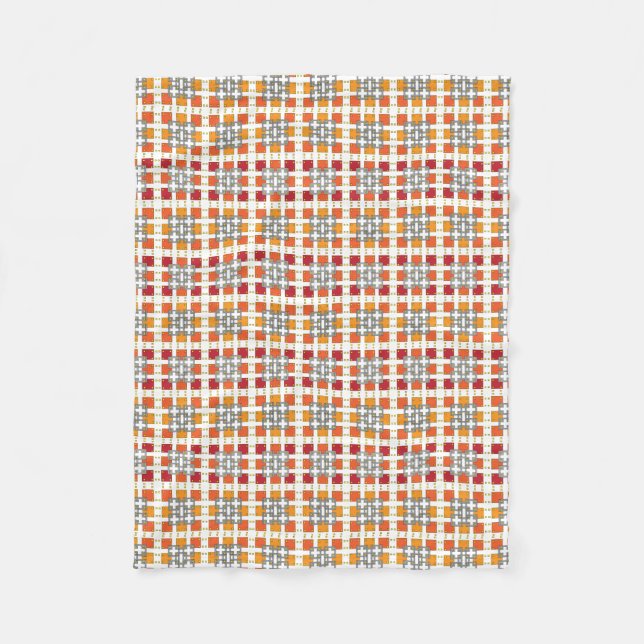 Manta Polar Patrón geométrico moderno de cuadrados Amber (Anverso)