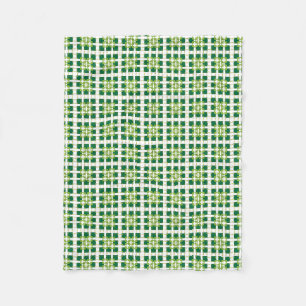 Manta Polar Patrón geométrico moderno de cuadrados del bosque