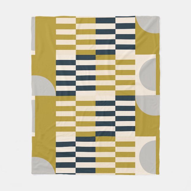 Manta Polar Patrón geométrico moderno, retro escandinavo (Anverso)