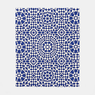 Manta Polar Patrón geométrico mosaico azul marino
