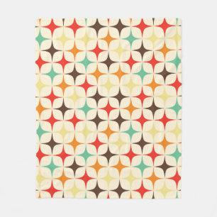 Manta Polar Patrón geométrico retro de estrellas coloridas