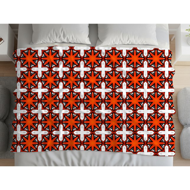 Manta Polar Patrón geométrico rojo y naranja  (Subido por el creador)