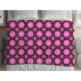 Manta Polar Patrón geométrico rosa y púrpura vibrante 