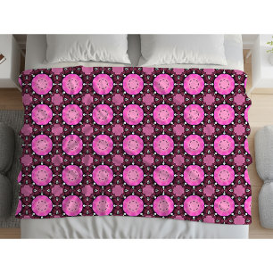 Manta Polar Patrón geométrico rosa y púrpura vibrante