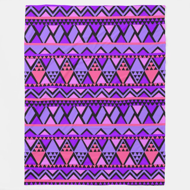 Manta Polar Patrón geométrico tribal de moda (Anverso)