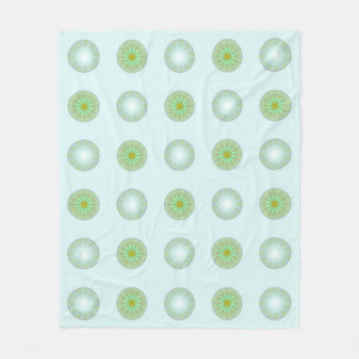 Manta Polar Patrón geométrico verde pastel y gris