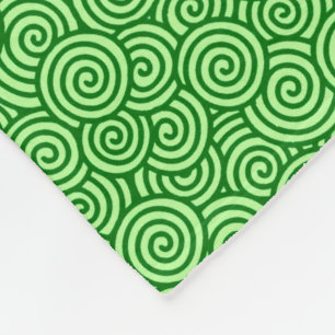 Manta Polar Patrón giratorio japonés - verde pino y cal