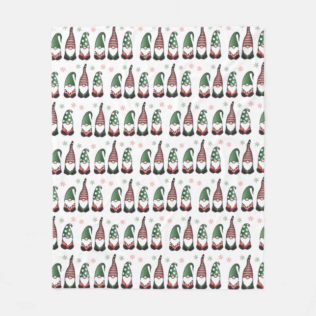 Manta Polar Patrón Gnomes de navidades (Anverso)