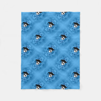 Manta Polar Patrón gótico azul de calavera de graduación suave