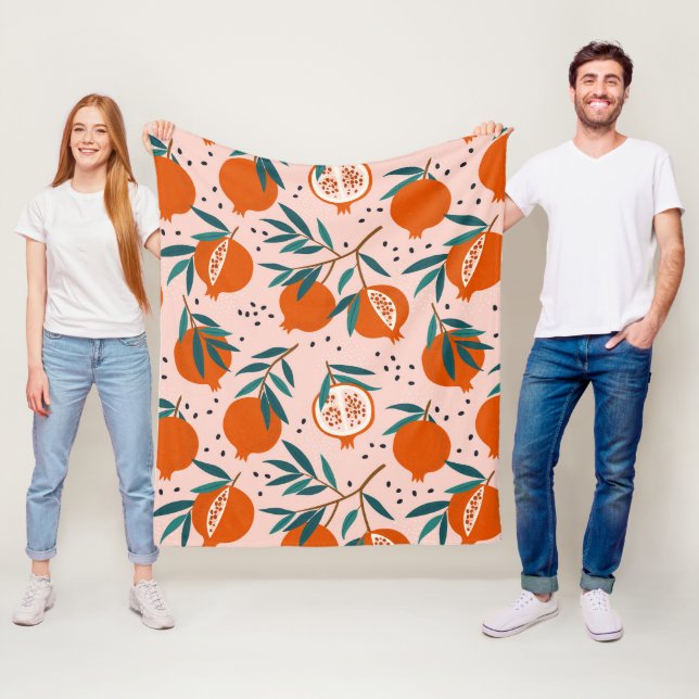 Manta Polar Patrón granado colorido (In situ)