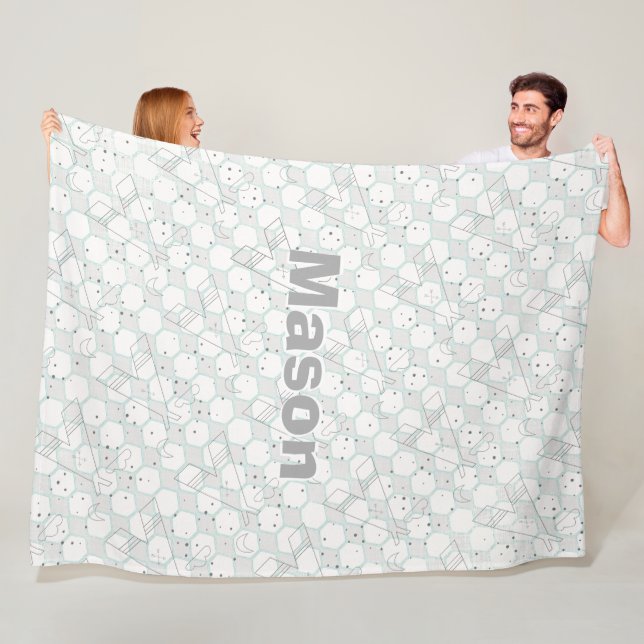 Manta Polar Patrón Gray Teepee Moderno Personalizado (In situ)