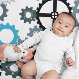 Manta Polar Patrón gris blanco azul para la decoración de las 