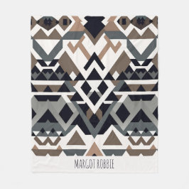 Manta Polar Patrón gris marrón geométrico del triángulo africa