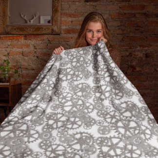 Manta Polar Patrón gris y blanco para la decoración de las hab