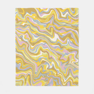 Manta Polar Patrón Hippie 70 Green Marble Liquid Swirl Boho