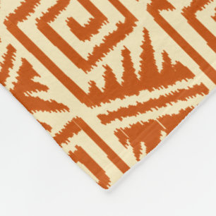 Manta Polar Patrón Ikat Aztec - Mandarín y Naranja ligero