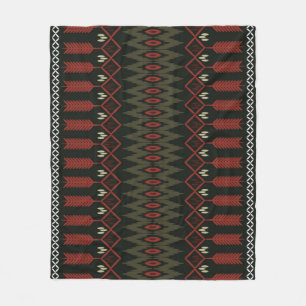 Manta Polar Patrón Ikat: Ornamento Étnico Geométrico
