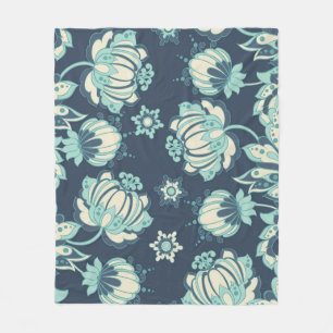 Manta Polar Patrón indio floral vintage sin foco