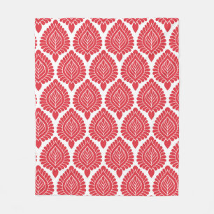 Manta Polar Patrón indio rojo decorativo con fondo blanco