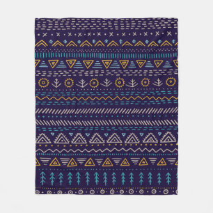 Manta Polar patrón ininterrumpido vintage con mano tribal étni