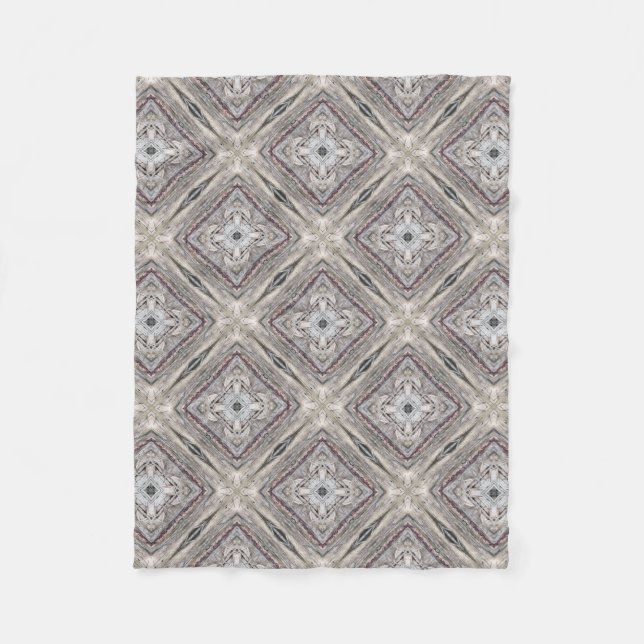 Manta Polar Patrón inspirado en azteca rosada de bonito (Anverso)