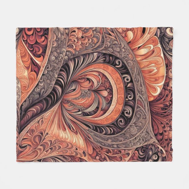 Manta Polar Patrón Intrincado de Mandala Abstracto Boho (Frente (Horizontal))