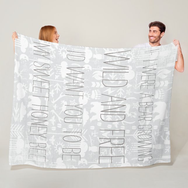 Manta Polar Patrón Lechuza de Oso Libre y Salvaje (In situ)