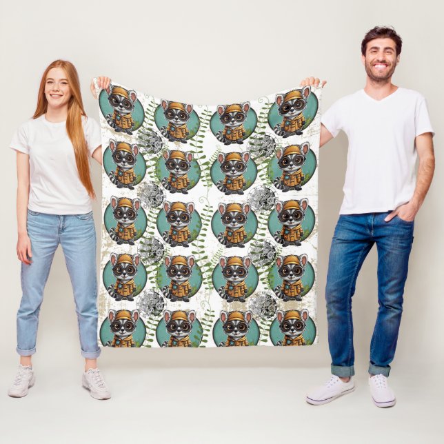 Manta Polar Patrón Lemur de viajero de tiempo (In situ)