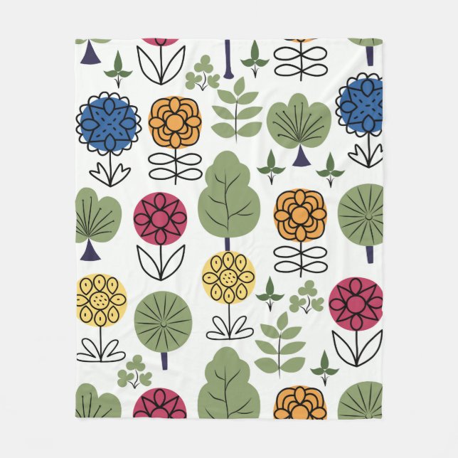 Manta Polar Patrón lindo e inmaculado, naturaleza en verano, a (Anverso)