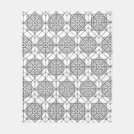 Manta Polar Patrón lineal abstracto de color blanco y negro vi