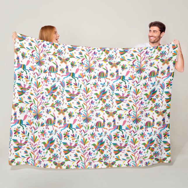 Manta Polar Patrón luminoso estilo otomano mexicano (In situ)