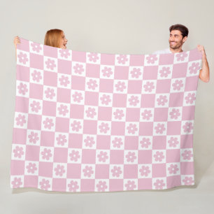 Manta Polar Patrón marcado de flor rosa