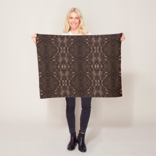 Manta Polar Patrón marrón de cuero falso barroco