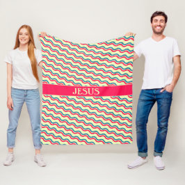 Manta Polar Patrón mínimo de ondas azul rojo