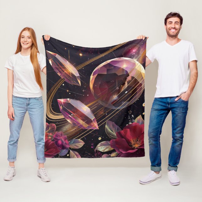 Manta Polar Patrón Místico Celestial Boho Amatista (In situ)