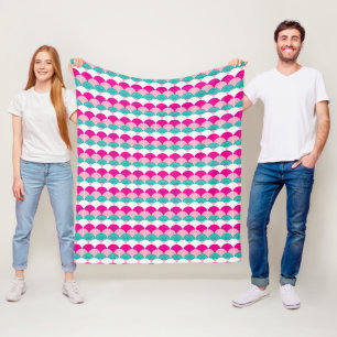 Manta Polar PATRÓN MODERNO bonito vieira chica jade verde rosa