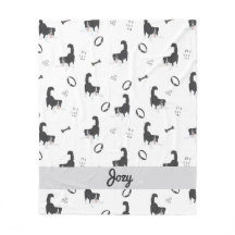 Patrón moderno de Border Collie y huesos de diseño