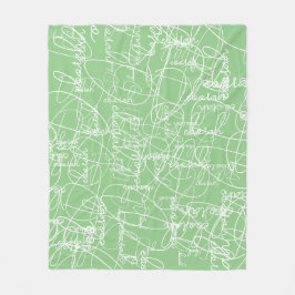 Manta Polar Patrón moderno de caligrafía de las firmas Sage