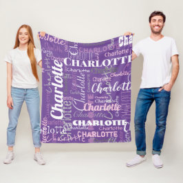 Manta Polar Patrón moderno de graffiti con nombres repetitivos