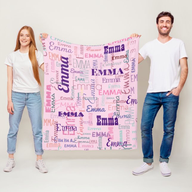 Manta Polar Patrón moderno de nombres rojos de graffiti de nom (In situ)