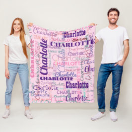 Manta Polar Patrón moderno de nombres rosados de graffitis de 