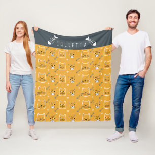 Manta Polar Patrón moderno personalizado del gato